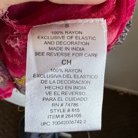 Paisley Peasant Sequin Top, Boho Chic Y2K Festival Hippie Eclectic Vintage Small - Picture 7 of 8